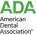 The image features a logo with the acronym ADA in bold, uppercase letters, followed by the American Dental Association s name in smaller font.